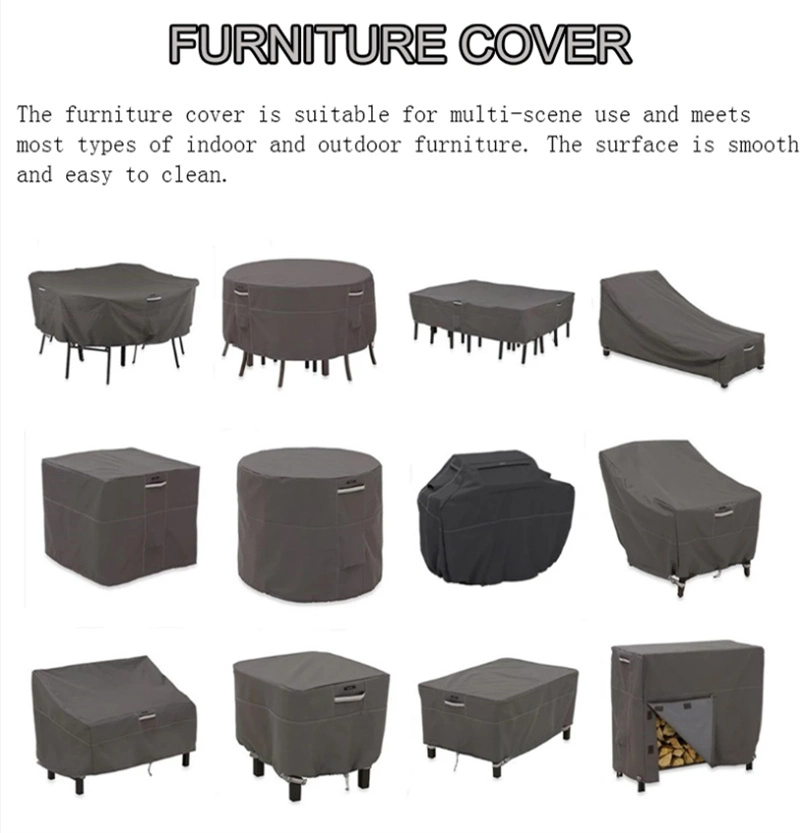 Anti UV Waterproof Black Color Outdoor Furniture Sofa Cover