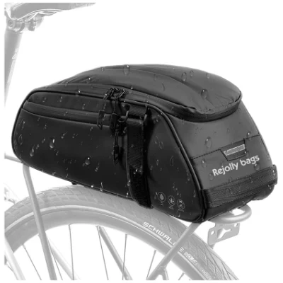 Borse da sella per biciclette riflettenti resistenti all'acqua per biciclette Borsa per bagagliaio Borsa per portabagagli per sedile posteriore da ciclismo