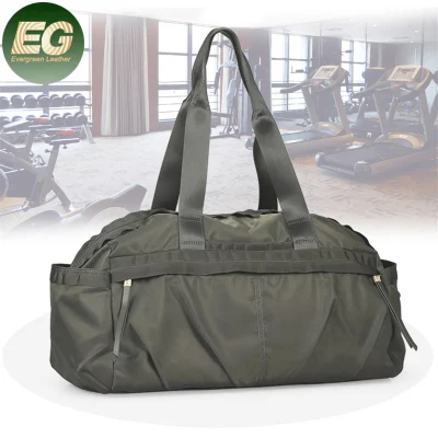 Sh1743 Borsa da viaggio in vera pelle da donna impermeabile all'ingrosso in nylon da donna Borsone da uomo Borsa da palestra per yoga con logo personalizzato da viaggio nero da donna di lusso